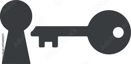 Key and Keyhole Illustration Access and Security Concept.