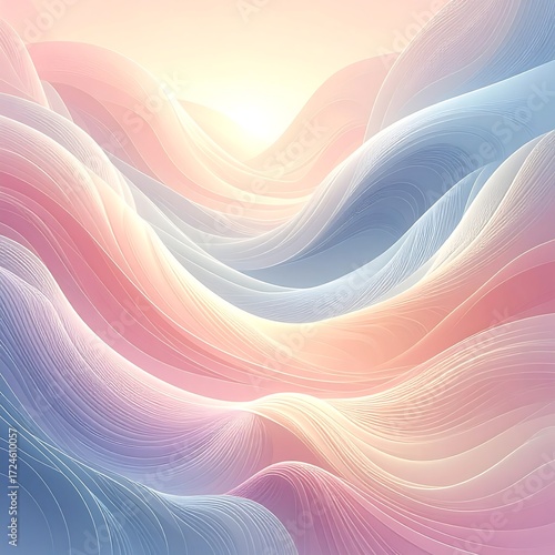 Abstract landscape of flowing pastel colors