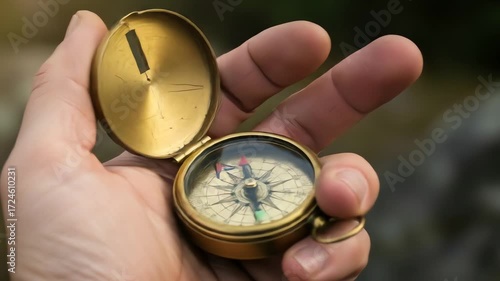 Compass in Hand Guiding Light for Exploration and Journey Discovery