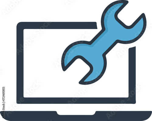 Laptop Repair Icon Depicting Computer Maintenance and Support Services.