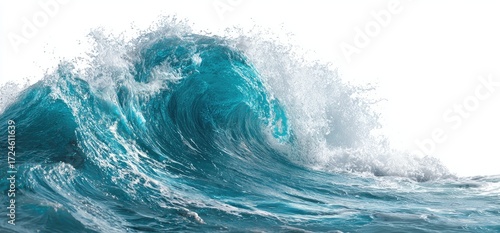 Fototapeta Naklejka Na Ścianę i Meble -  Powerful turquoise wave crashing (1)