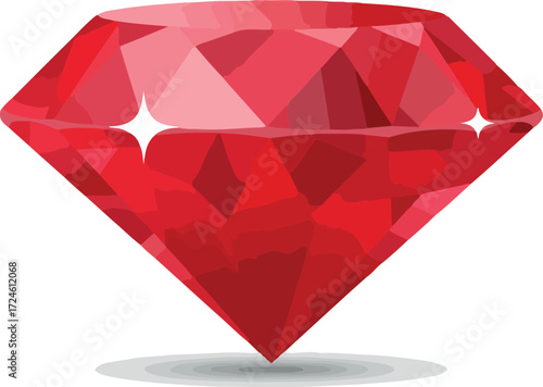 Magnificent red gemstone with brilliant facets and captivating sparkle.
