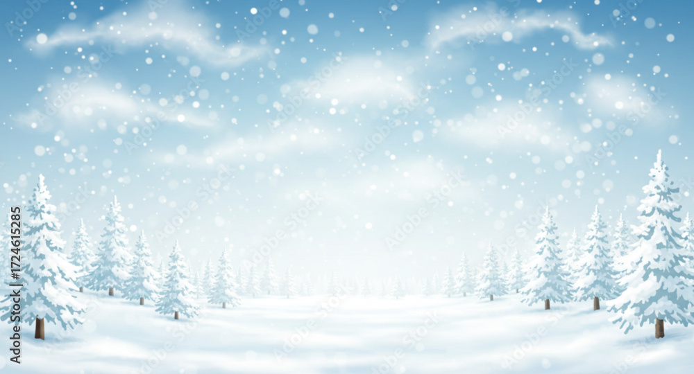 Naklejka premium winter forest background