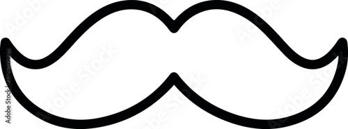 Mustache illustration black outline simple design facial hair.