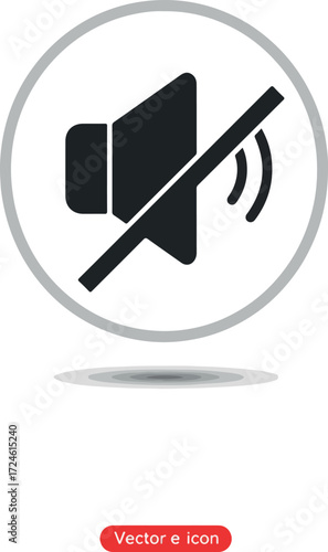 Muted speaker icon with a diagonal line indicating silence or no sound.