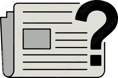 Newspaper with a question mark representing news uncertainty and inquiry.