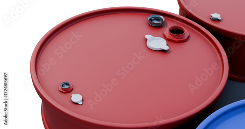 Top view of a metal drum with open lid representing oil drums and chemical storage containers used in energy, manufacturing, and supply chain industries