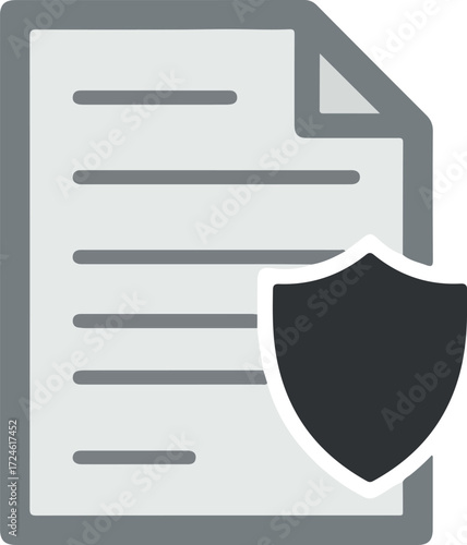 Protected document with shield symbol representing security and privacy.
