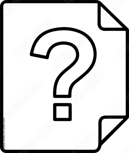 Question mark symbol on a white paper sheet with curled corners.