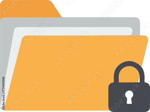 Secure Folder Icon Represents Data Protection and Privacy.