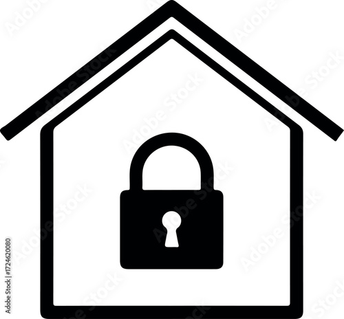Secure Home Symbolizing Safety and Protection with a Locked Door.