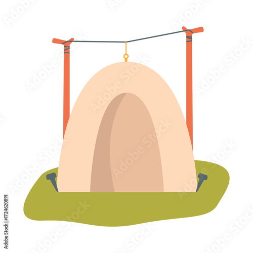 Abstract illustration of a balance scale with vibrant colors and minimalistic design