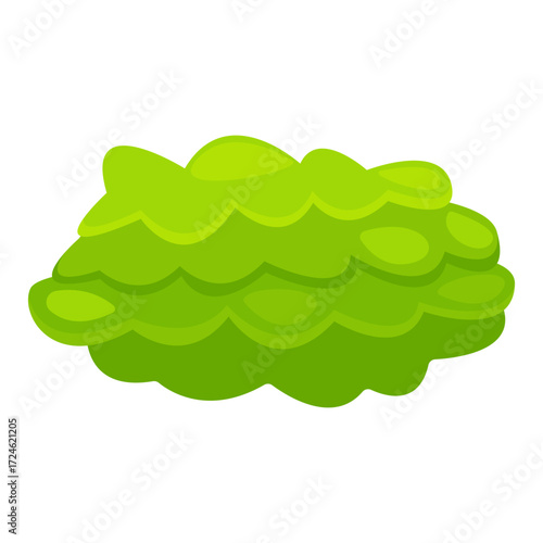 Vibrant green bush with layered foliage against a plain white background, ideal for nature themes (2)