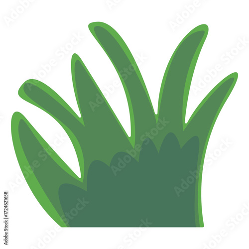 Vibrant green plant leaves with smooth curves, showcasing nature's beauty against a white backdrop