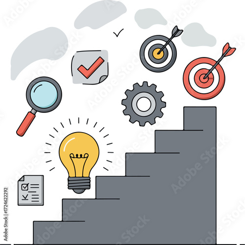 Steps to Success Reaching Goals and Achieving Targets with Innovation.