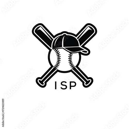 ISP Modern Sports Company logo. ISP Baseball Company design for entrepreneur and business. ISP Team Branding best icon. 
