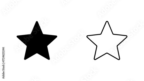 Two star icons one solid black and one outlined representing rating or favorite symbols.