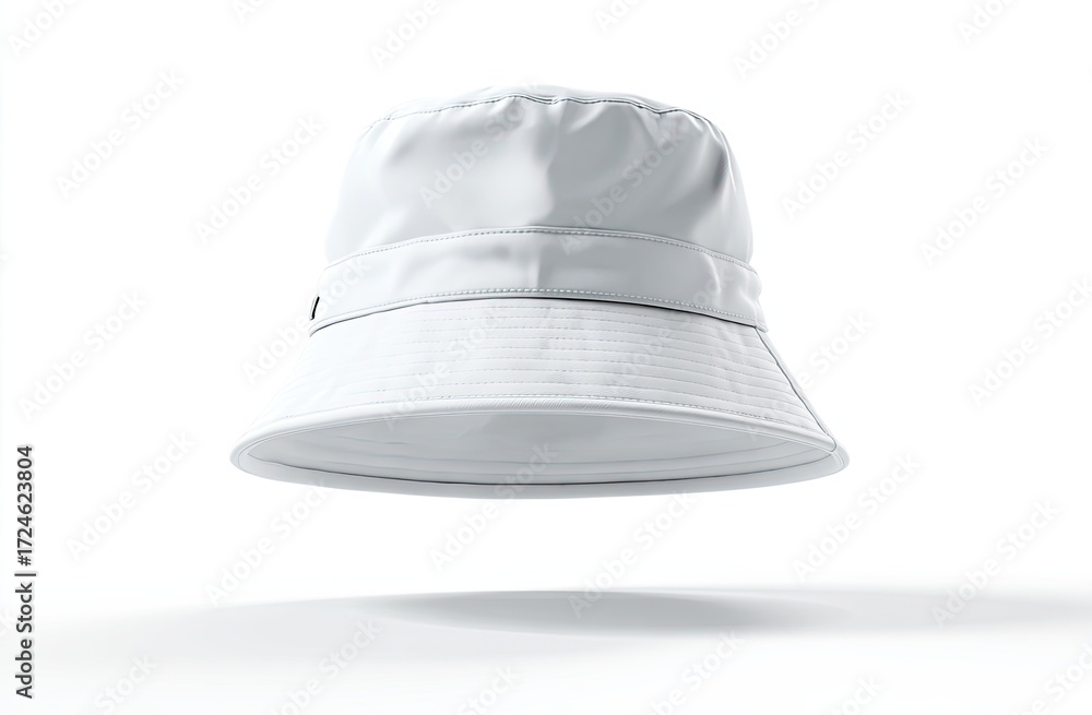 Fototapeta premium White bucket hat mockup against white background