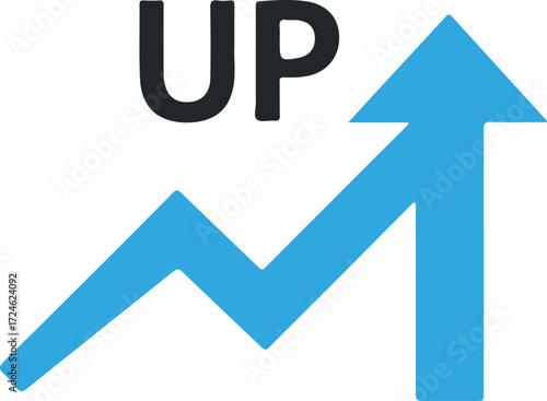 Upward trend visual representation of growth and progress in business.