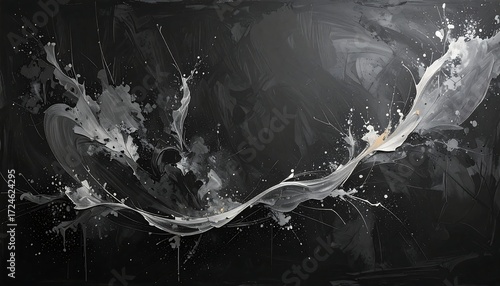Abstract fluid splatter art