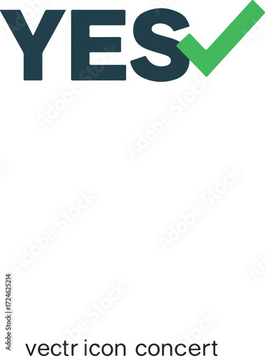 Yes Checkmark Symbol Affirmative Approval Positive Agreement Confirmation.