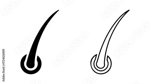 Vector Illustration of Hair Strand and Follicle Icons.
