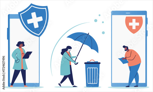Digital health insurance protection and healthcare services on mobile phones