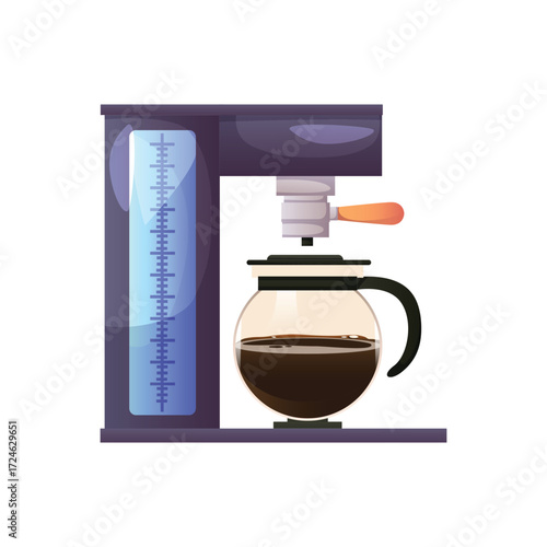 cartoon coffee maker, vector