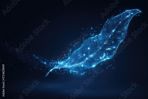 Abstract glowing leaf graphic