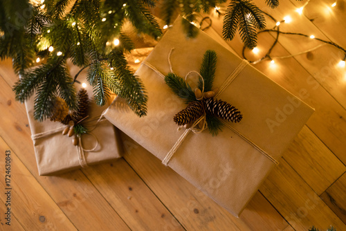 Wallpaper Mural New Year's gift under the Christmas tree Torontodigital.ca