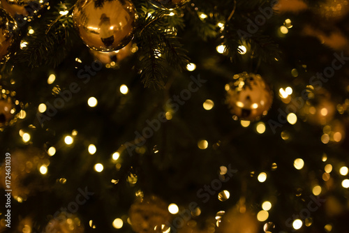 Wallpaper Mural Christmas lights blurred bokeh, yellow holiday lights	 Torontodigital.ca