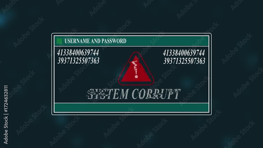 Video Stock SYSTEM CORRUPT Warning Notification Generated on Digital ...