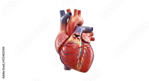 3D illustration of healthy human heart anatomy