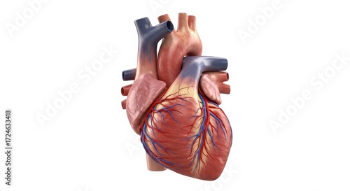 3D illustration of healthy human heart anatomy