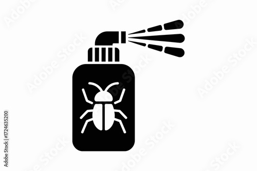 Pest control spray bottle with insecticide targeting insects for home protection