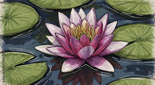 Water lily in pond