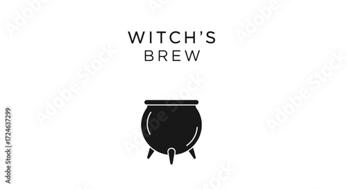 Minimalist Witch's Brew Illustration for Halloween Invitations, Decorations, and Themed Event Designs, suitable for Halloween-themed digital art or promotional materials.