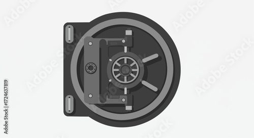 Bank Vault Door Icon Illustration Protection and Security