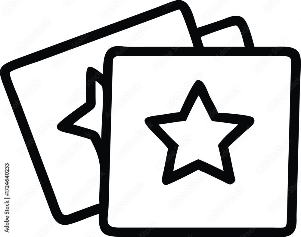 Obraz premium Star Card Icon Illustration Simple Design Element for Graphic Projects