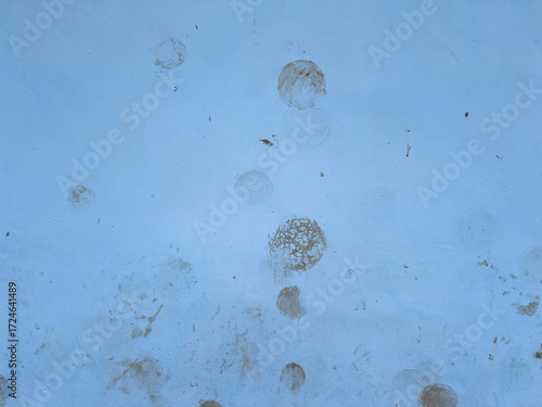 ball stain on Blue Surface