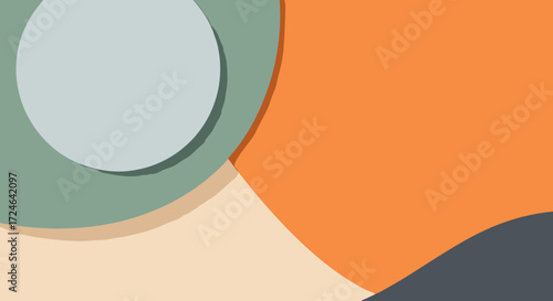 Abstract Shapes: A modern composition of overlapping circles and curves, rendered in soothing pastel hues, evokes a sense of balance and harmony in design. 