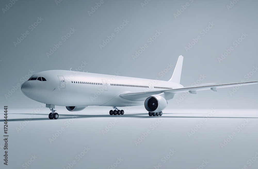 Obraz premium White airplane on plain background (1)