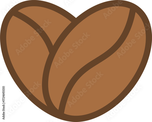 love shaped coffee icon vector