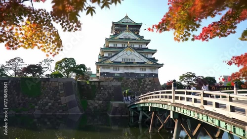 Autumn scenery of Osaka Castle
