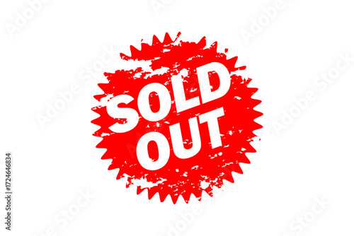 SOLD OUT - SOLD OUT on zig-zag edged red object 
