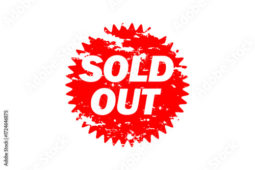 SOLD OUT - SOLD OUT on zig-zag edged red object 
