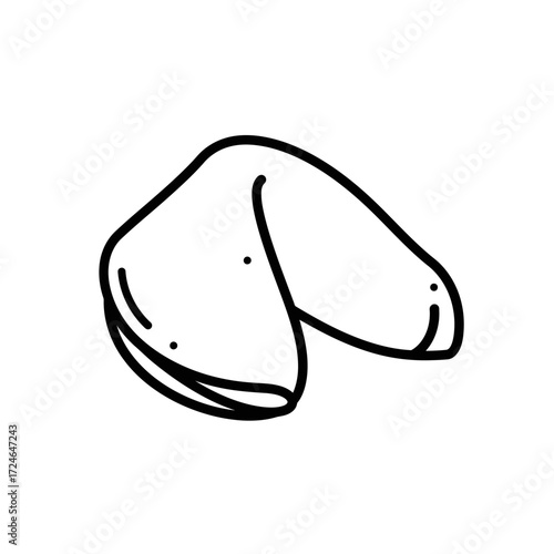 Fortune cookie Hand drawn outline Simple single object Isolated on white prediction concept