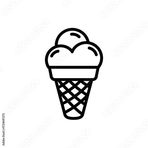 Ice cream cone Line art Sweet treat Summer refreshment Delicious dessert