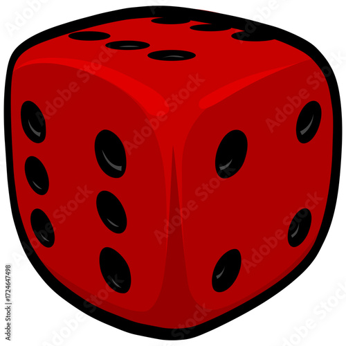 Red and Black Dice Vector Illustration