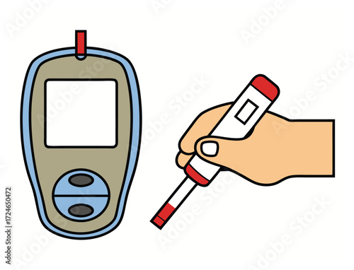 Blood glucose meter and test strip to check blood sugar level